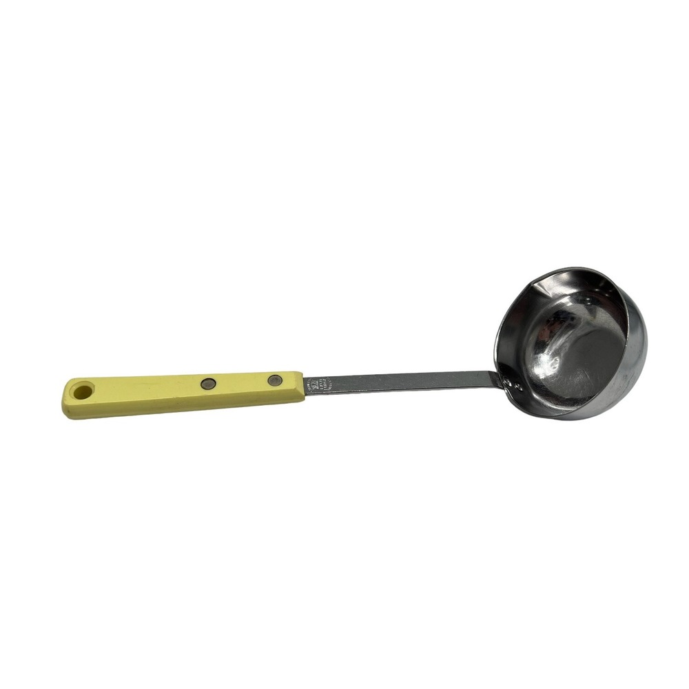 Vintage EKCO Forge Stainless Steel Ladle Yellow Mid Century Modern MCM USA